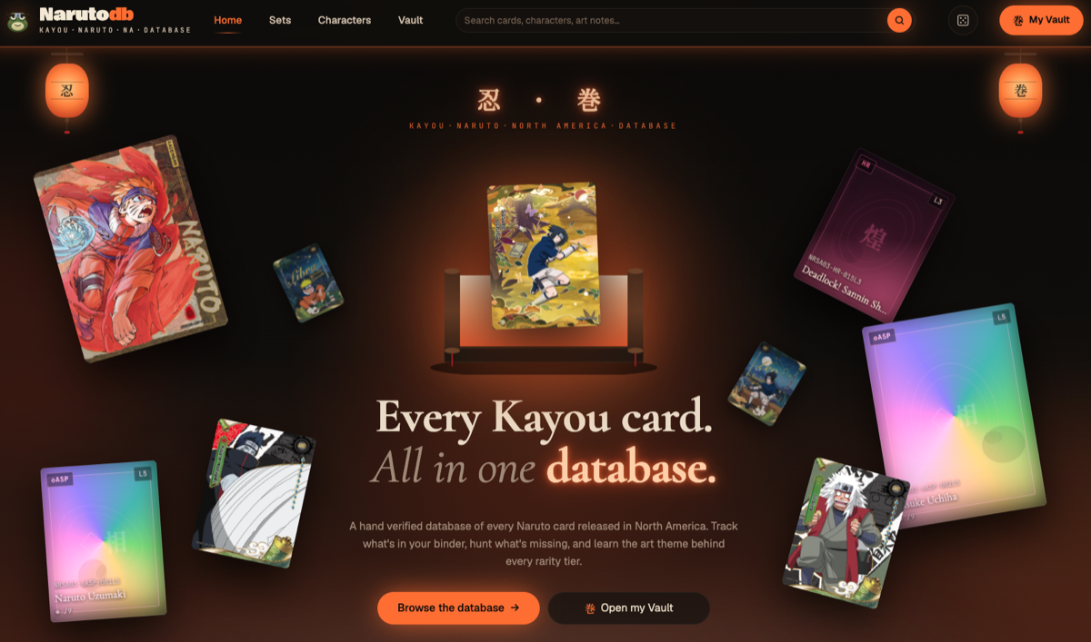 Narutodb · Kayou Naruto NA Database